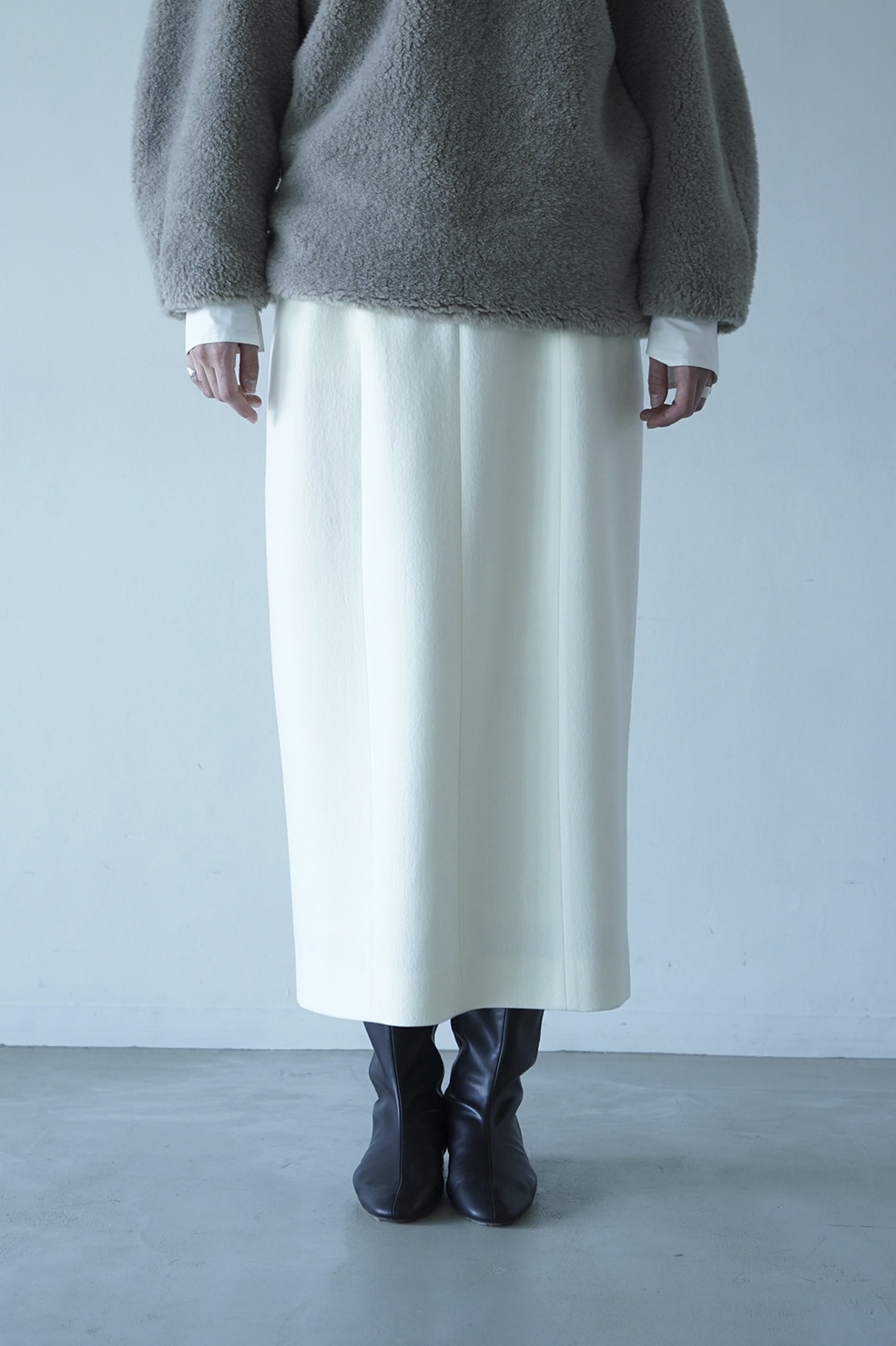 COCOON KNIT SKIRT clane - ロングスカート
