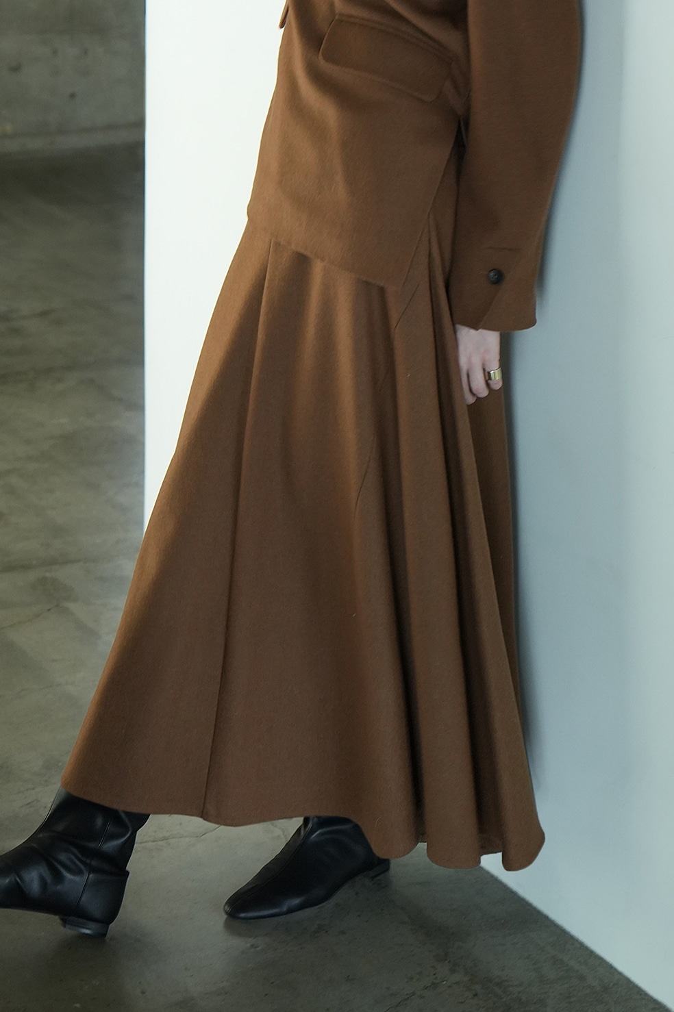 ロングスカートL'Appartement Wool Asymmetry Skirt