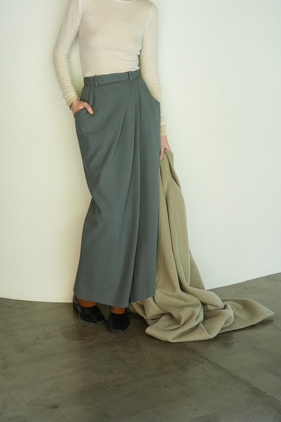 CLANE/クラネ/HIGH WAIST DRAPE SKIRT-