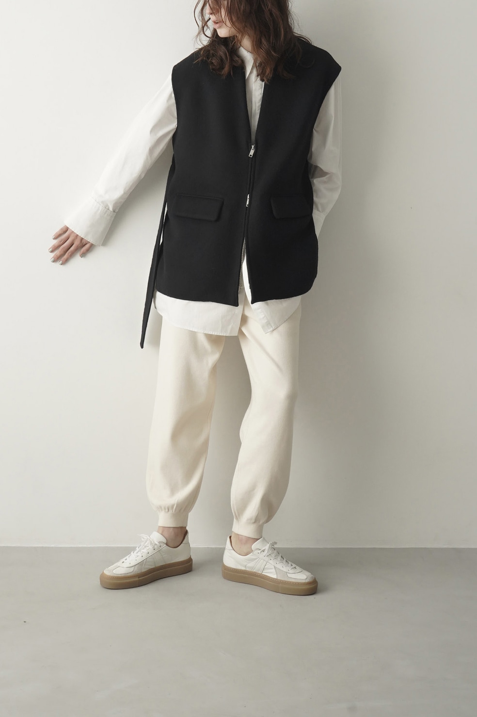 CLANE クラネ SLIM KNIT PANTS/IVORY - カジュアルパンツ