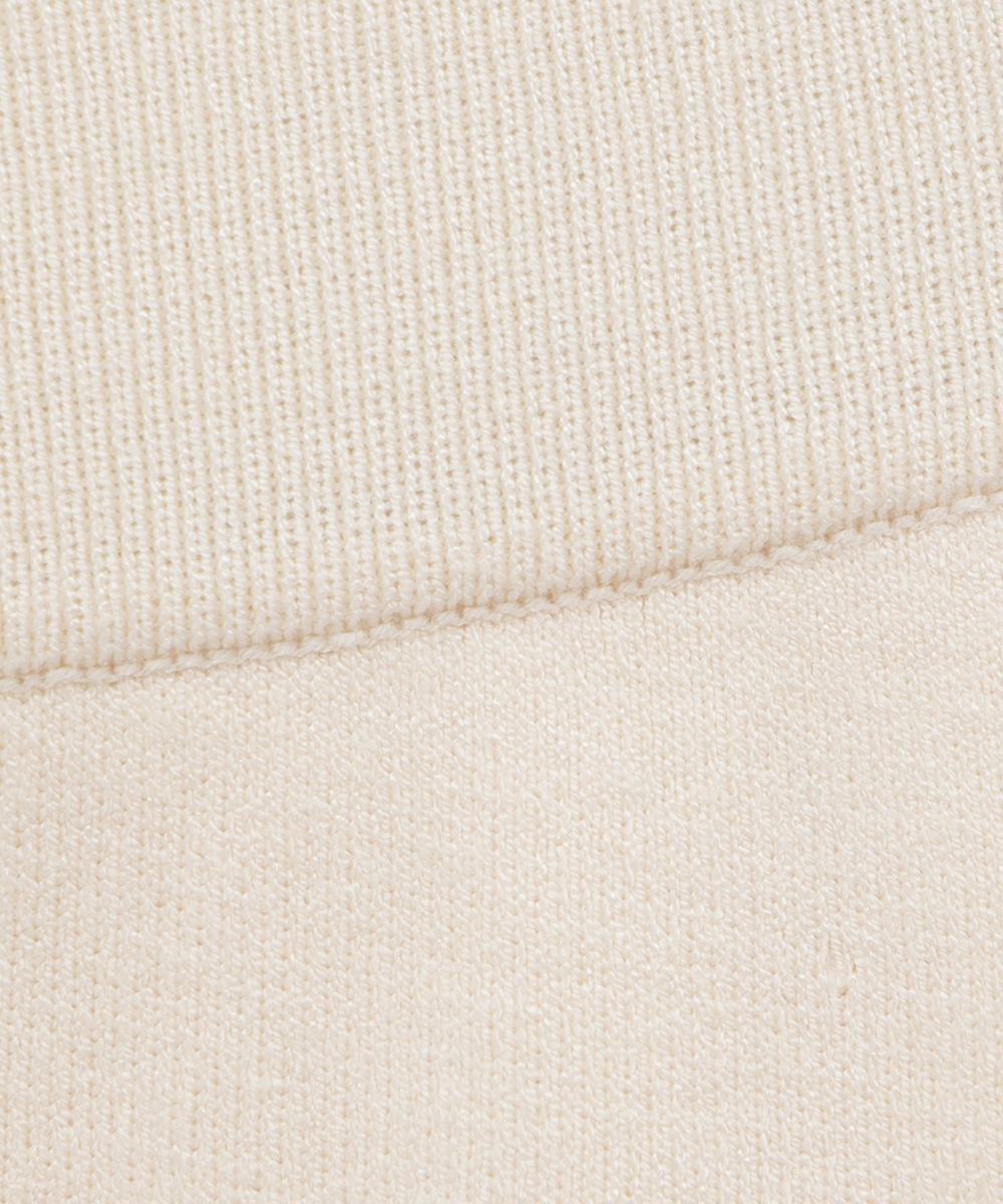 clane_official - SLIM KNIT PANTS - color : ivory / brown size : 1