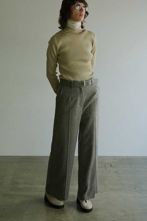 BELTED WIDE PANTS