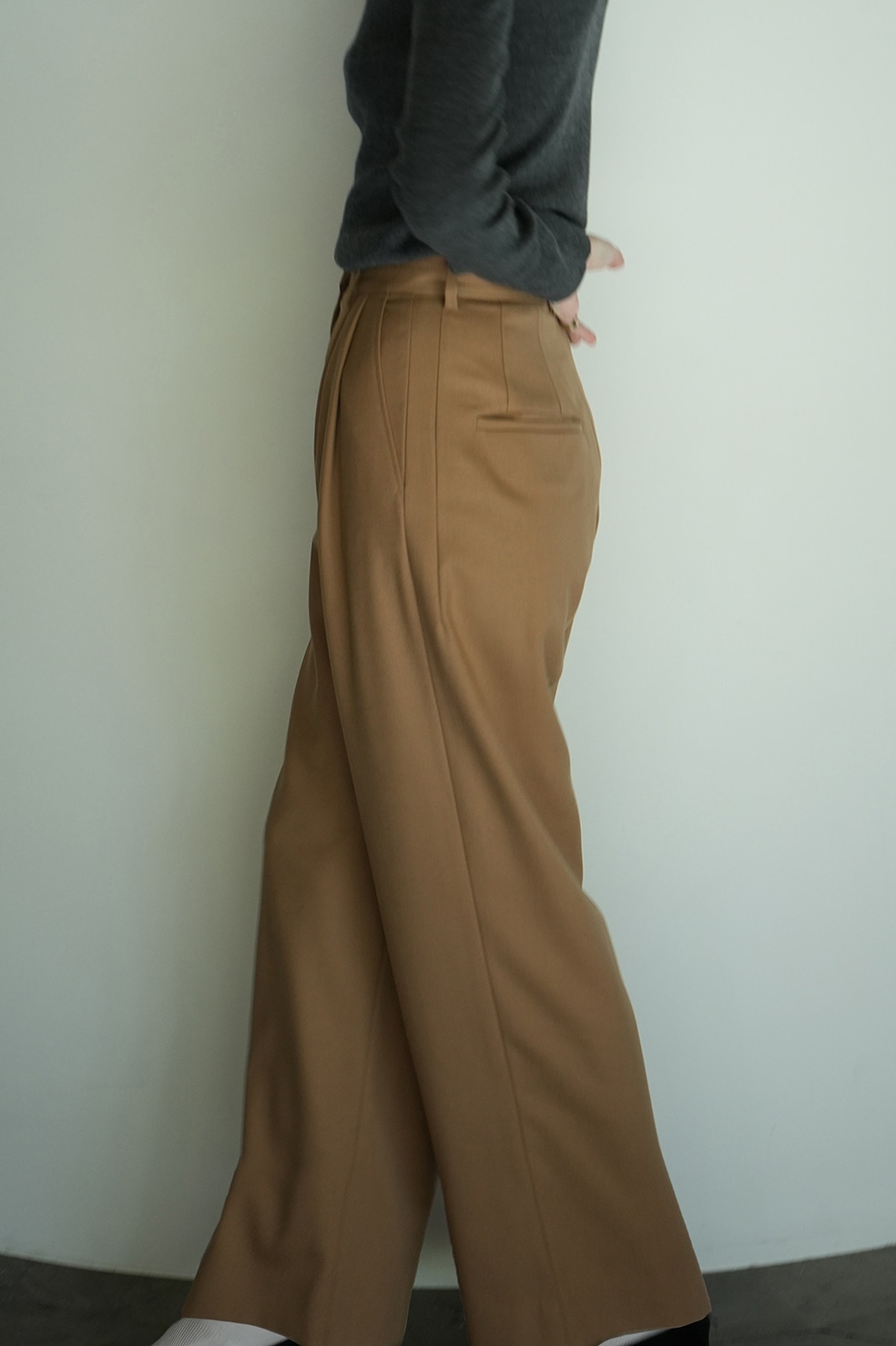 注文割引 PANTS/セミワイドタックパンツ- CLANE WIDE CLANE WOOL BASIC