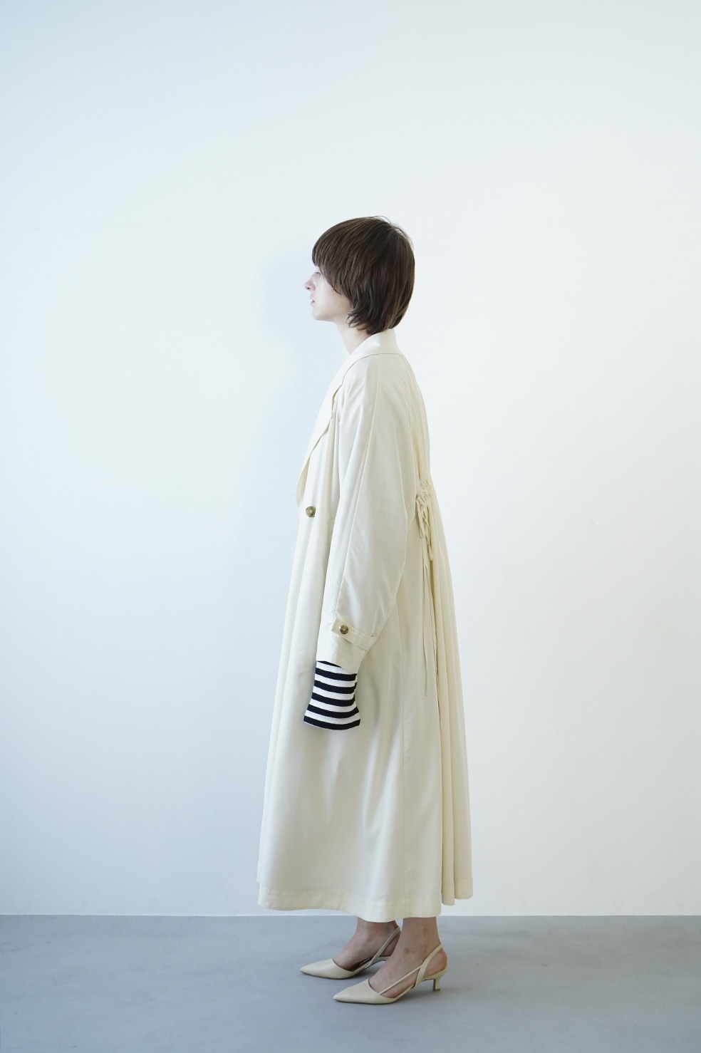 BACK GATHER DRESS TRENCH COAT CLANE - ジャケット/アウター