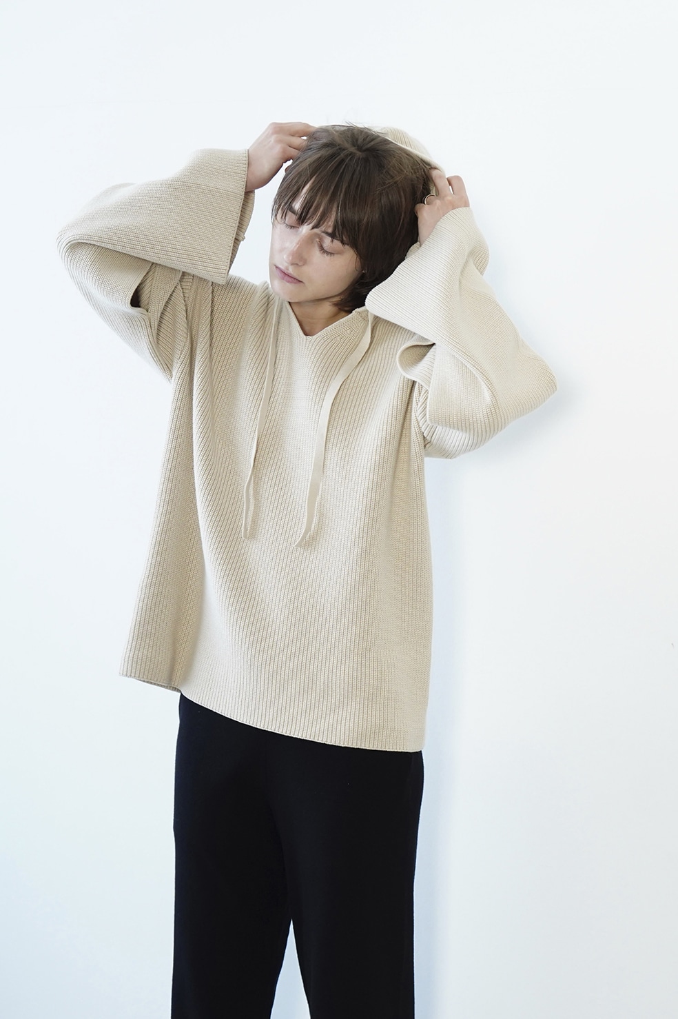 WIDE HOOD KNIT TOPS｜TOPS(トップス)｜CLANE OFFICIAL ONLINE STORE