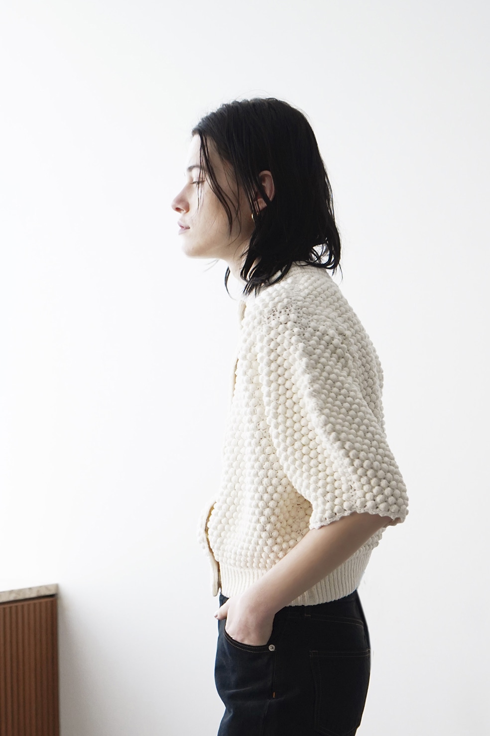 ビジネスバック CLANE 3D DOT HALF SLEEVE KNIT CARDIGAN | www