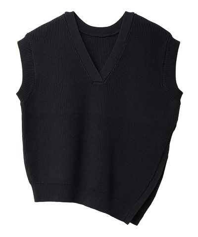 W FACE ASYMMETRY KNIT VEST｜TOPS(トップス)｜CLANE OFFICIAL ONLINE