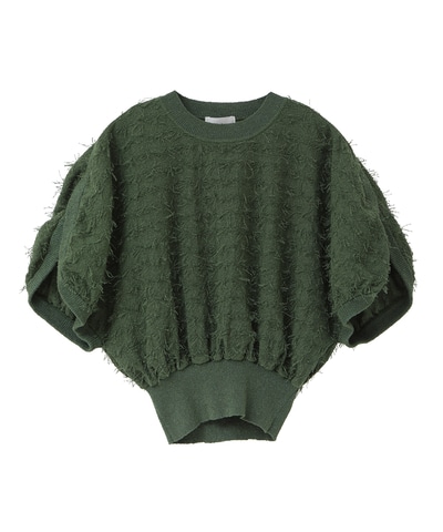 ファッションの CLANE FRINGE ARCH SLEEVE KNIT TOPS ニット/セーター