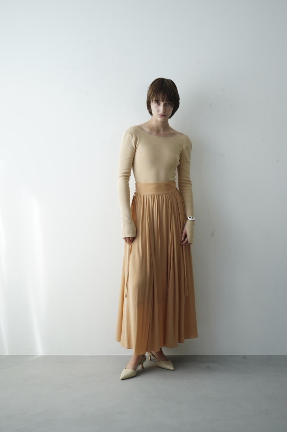 RIBBON BELTED FLARE SKIRT｜SKIRT/PANTS(スカート/パンツ)｜CLANE