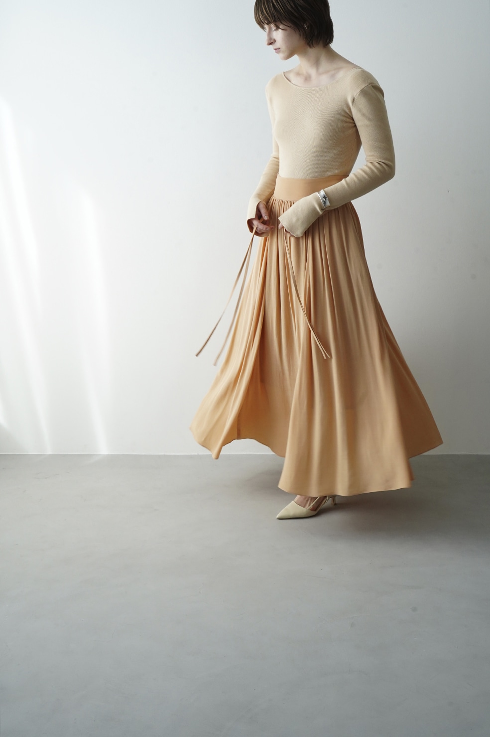 RIBBON BELTED FLARE SKIRT｜SKIRT/PANTS(スカート/パンツ)｜CLANE