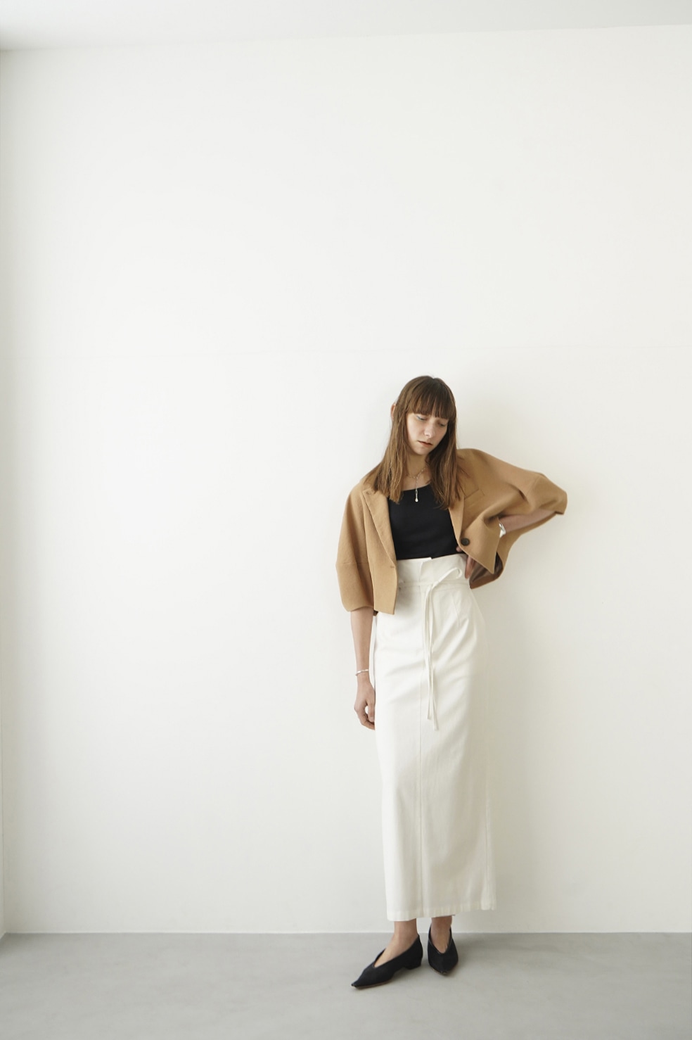 オンラインオファー 【CLANE】23SS DRAPE STRAIGHT SKIRT マキシ