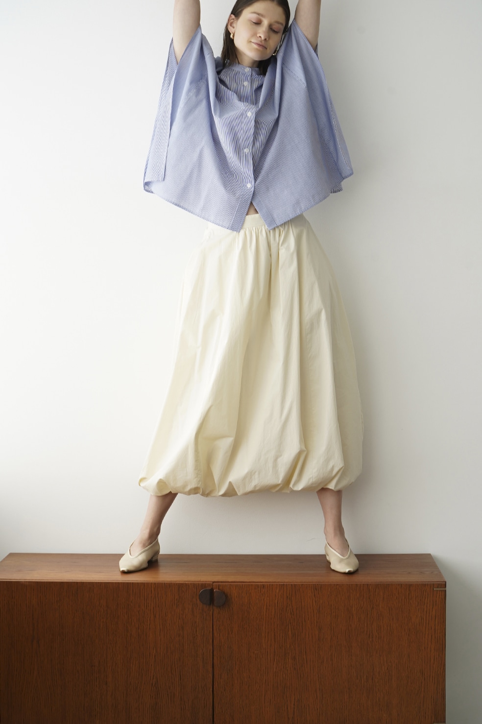 CLANE COTTON BALLON SKIRT-