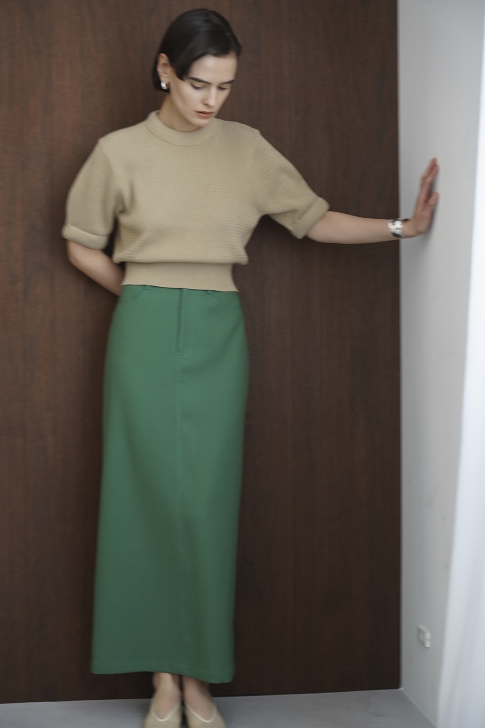 STRAIGHT LONG SKIRT クラネ clane 新品 ホワイト-