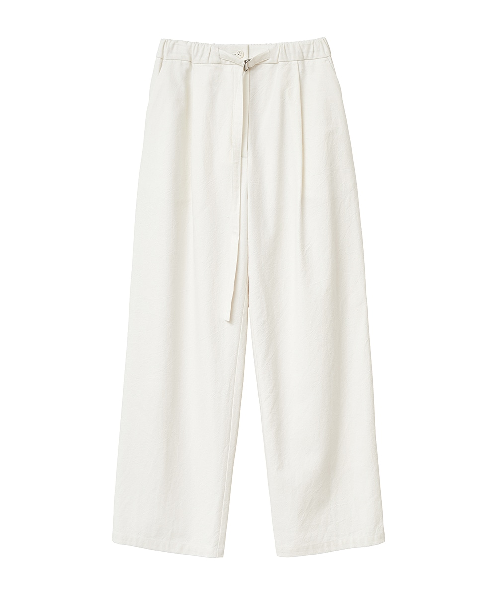 レディースCLANE BELTED LOOSE STRAIGHT PANTS - カジュアルパンツ