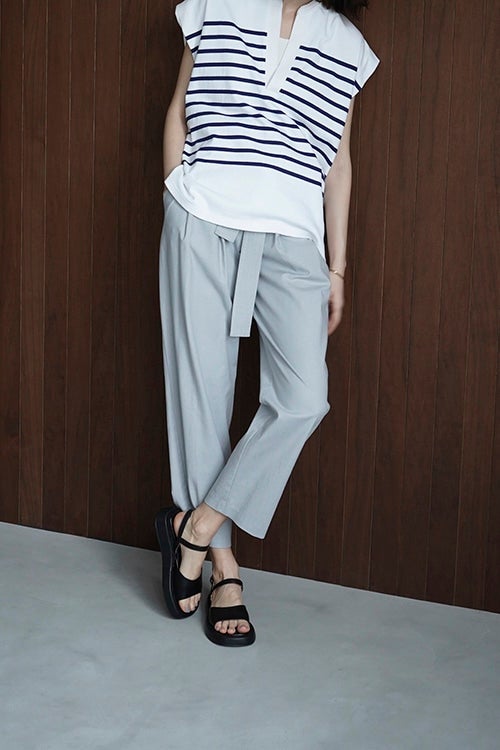 BELT TUCK TAPERED PANTS