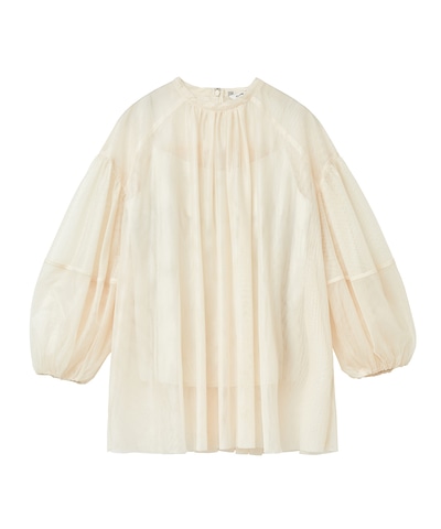 SHEER TULLE BALLOON SLEEVE TOPS｜TOPS(トップス) - CLANE