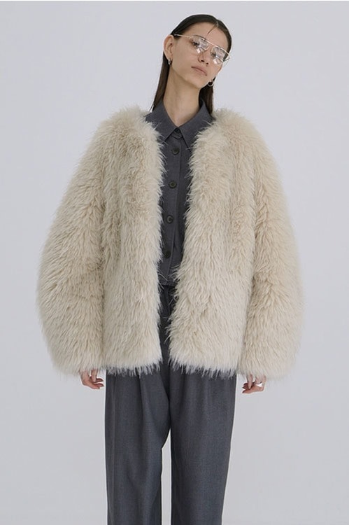 VOLUME ECO FUR COAT