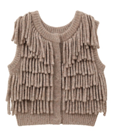 W FACE FRINGE KNIT VEST｜24AW EXHIBITION()｜CLANE OFFICIAL ONLINE