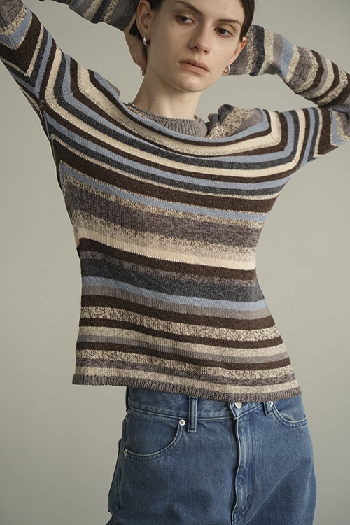 MOLE MIX BORDER KNIT TOPS