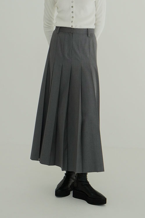 WIDE PLEATS LONG SKIRT