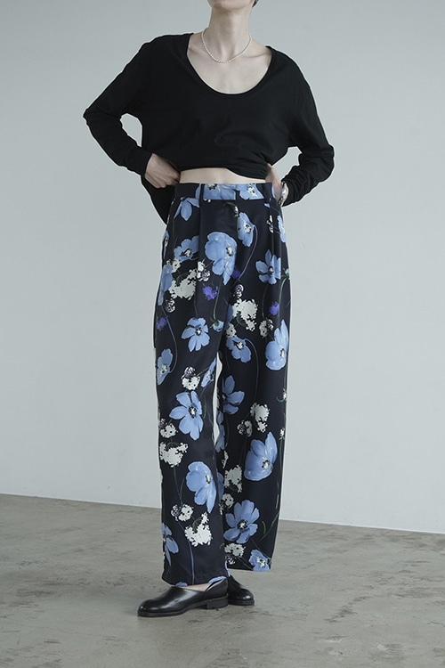 MULTICOLORED FLOWER WIDE PANTS