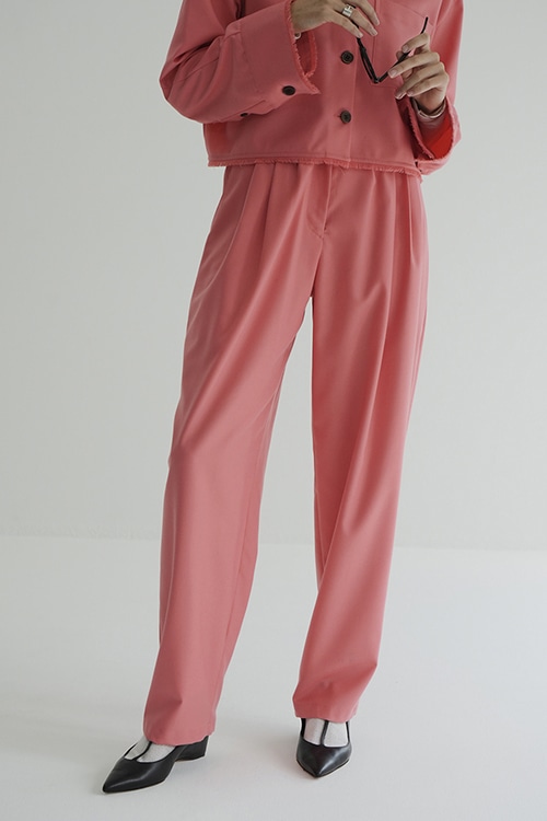 WIDE BELT TUCK PANTS