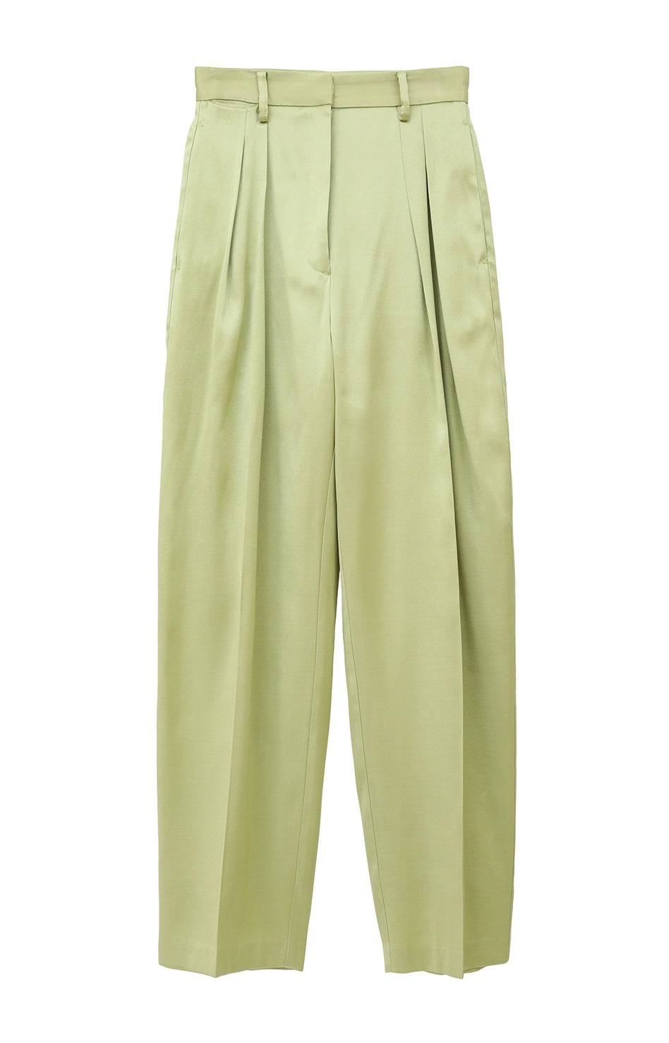 【新品未使用】CLANE SATIN TUCK PANTS ピンク2 Final Sale Plus Size 2-Piece Satin Collared Faux Wrap