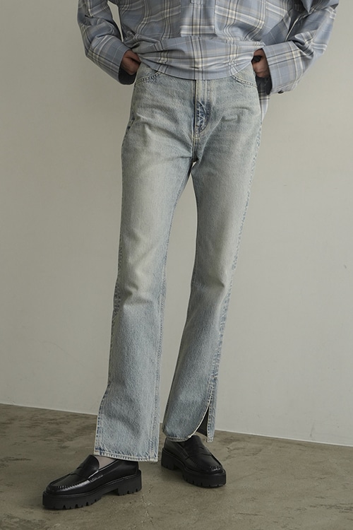 SLIT HEM DENIM PANTS