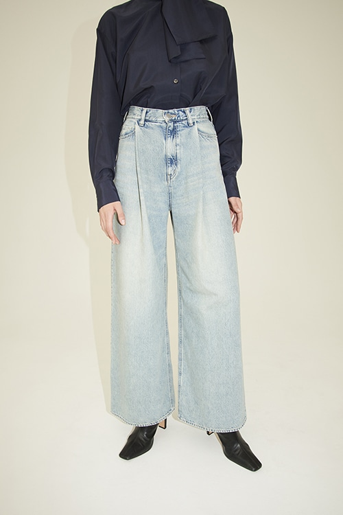 SuzuHirose×CLANE TUCK WIDE DENIM PANTS