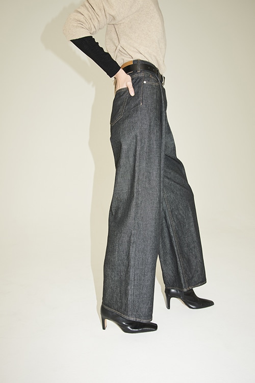 SuzuHirose×CLANE TUCK WIDE DENIM PANTS