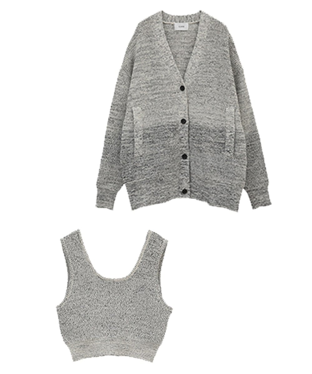BUSTIER SET KNIT CARDIGAN｜TOPS(トップス)｜CLANE 