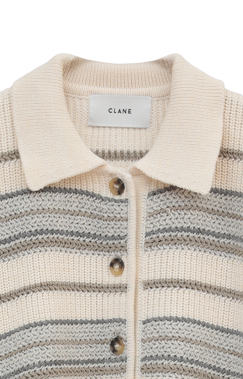 MULTI BORDER KNIT POLO TOPS｜TOPS(トップス)｜CLANE OFFICIAL ONLINE ...
