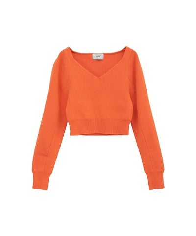 CROPPED V NECK KNIT TOPS CLANE サイズ2 セール】CROPPED V NECK KNIT TOPS（ニット/セーター）｜CLANE