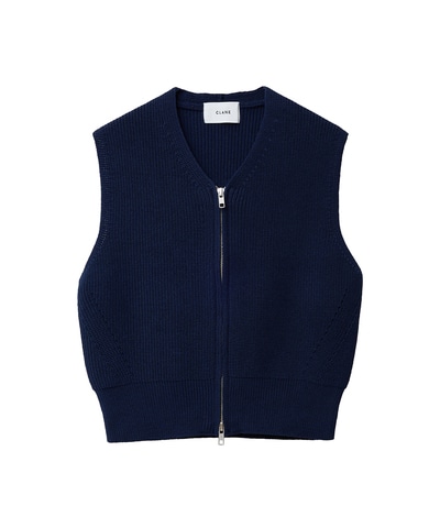 ZIP COMPACT KNIT VEST｜24SS 2nd EXHIBITION()｜CLANE OFFICIAL