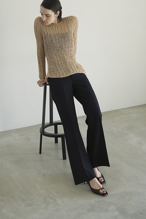 国内外の人気が集結 clane クラネ BASIC KNITFLARE PANTS ブラック 0