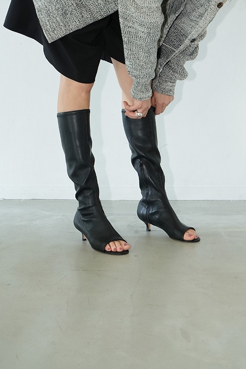 STRETCH OPEN TOE BOOTS