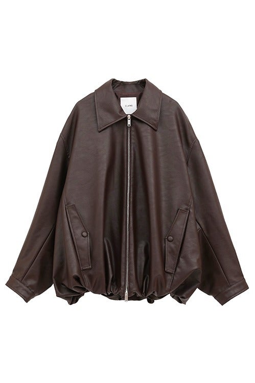 【PRE ORDER 2BUY 10%OFF】FAKE LEATHER BALLOON JACKET