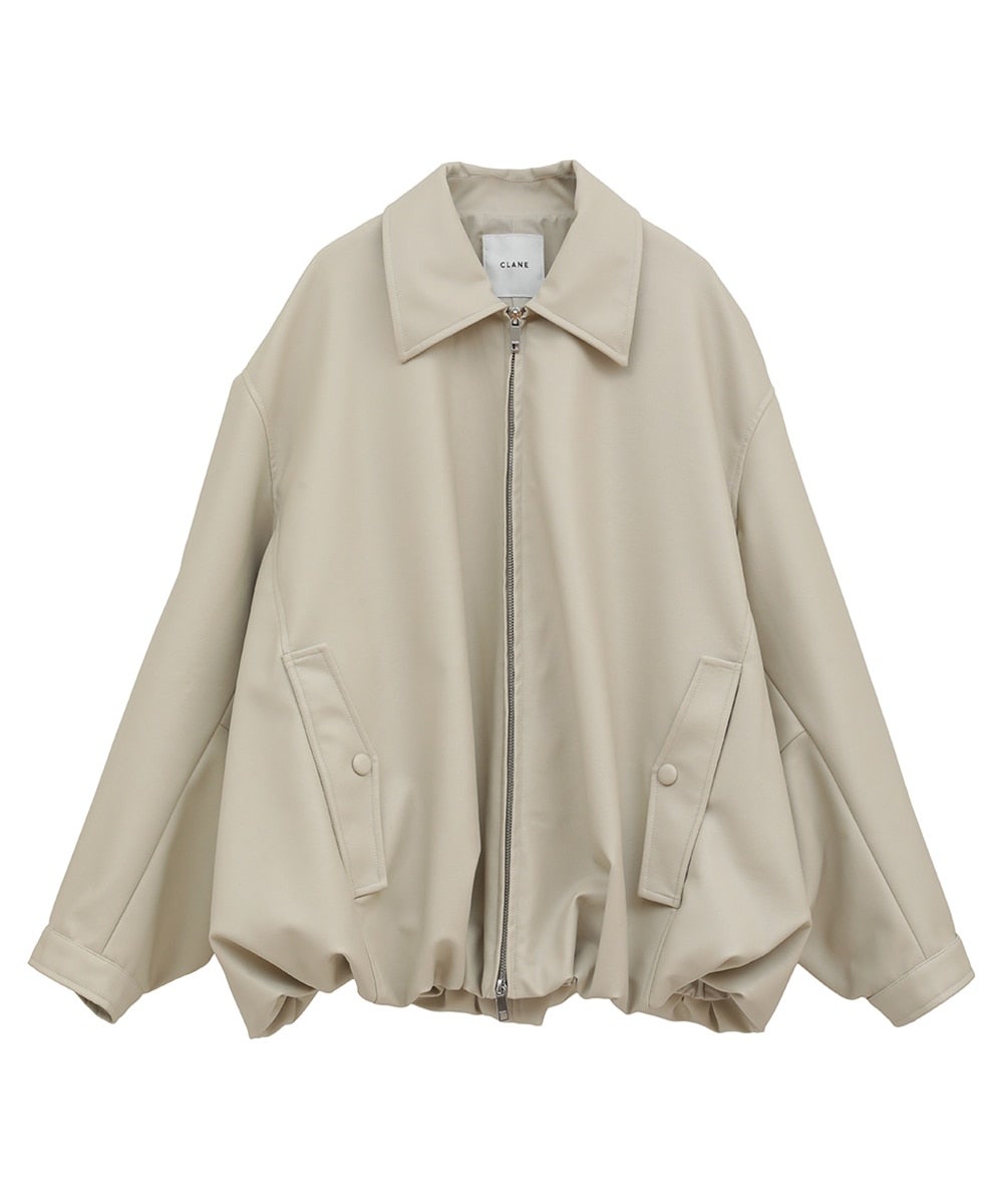 FAKE LEATHER BALLOON JACKET