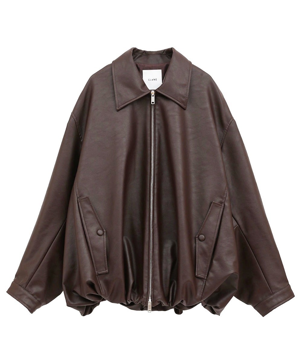 【PRE ORDER 2BUY 10%OFF】FAKE LEATHER BALLOON JACKET