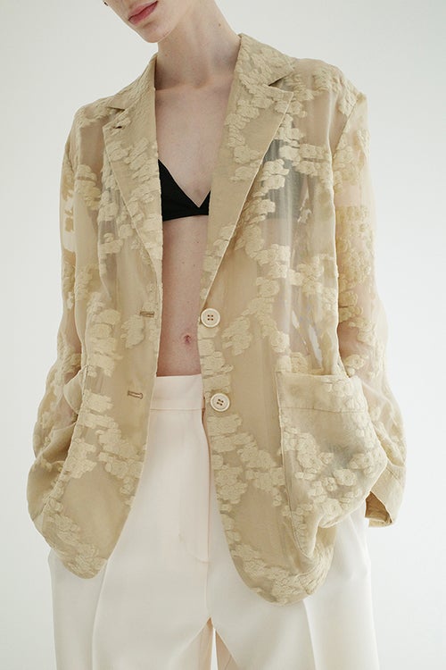 FLOWER SHEER JACQUARD JACKET