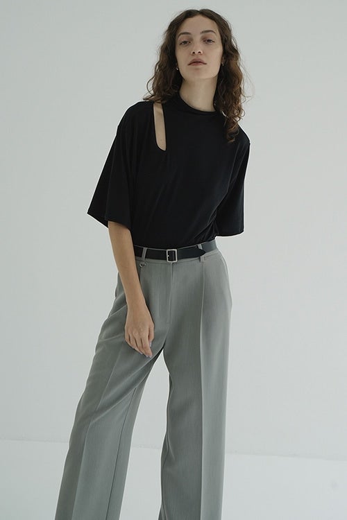 SLASH NECK HALF SLEEVE TOPS