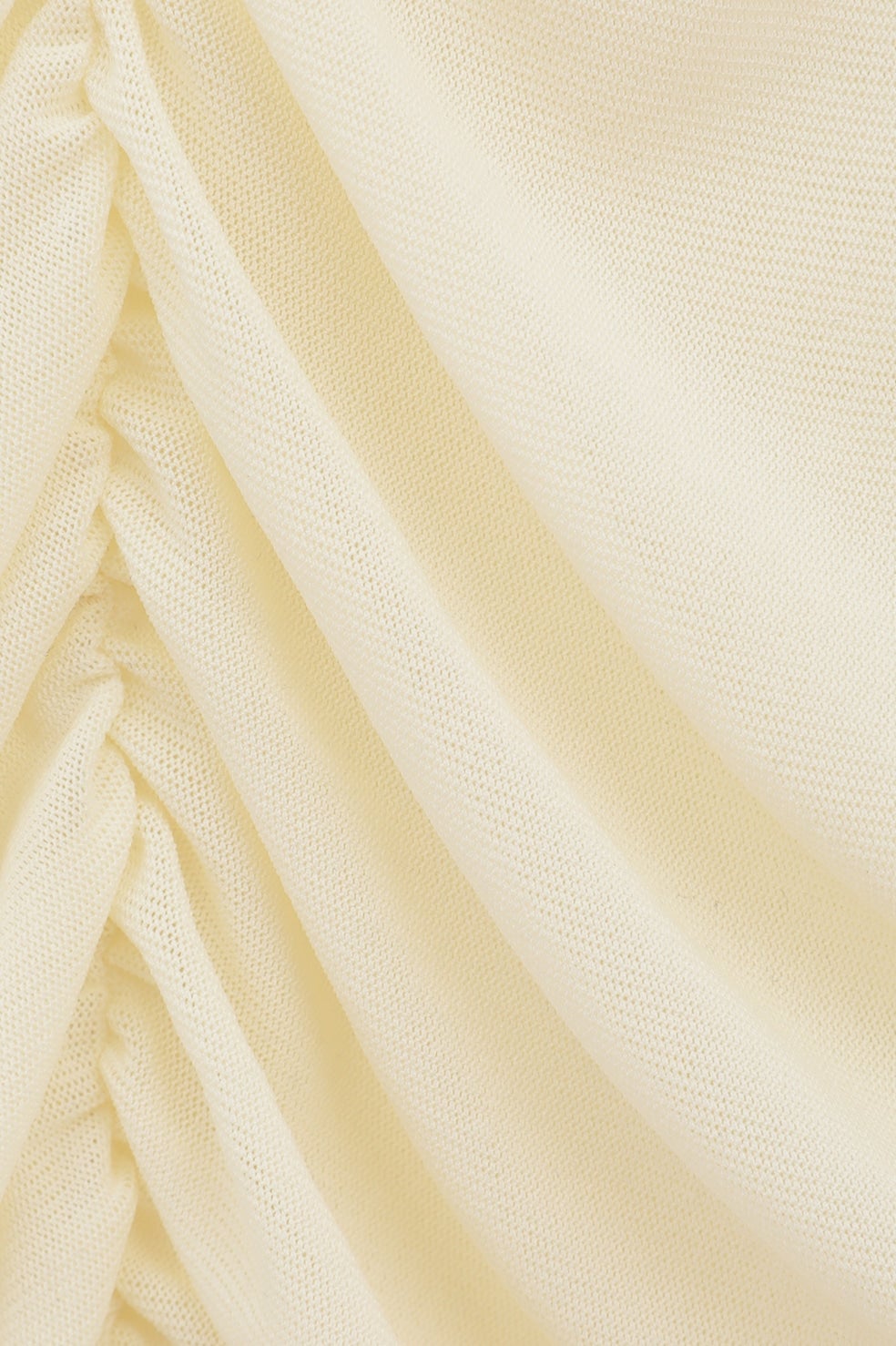 CLANE W TULLE SHIRRING TOPS ベージュ クラネ CLANE W TULLE SHIRRING TOPS （BEIGE） - ファッション