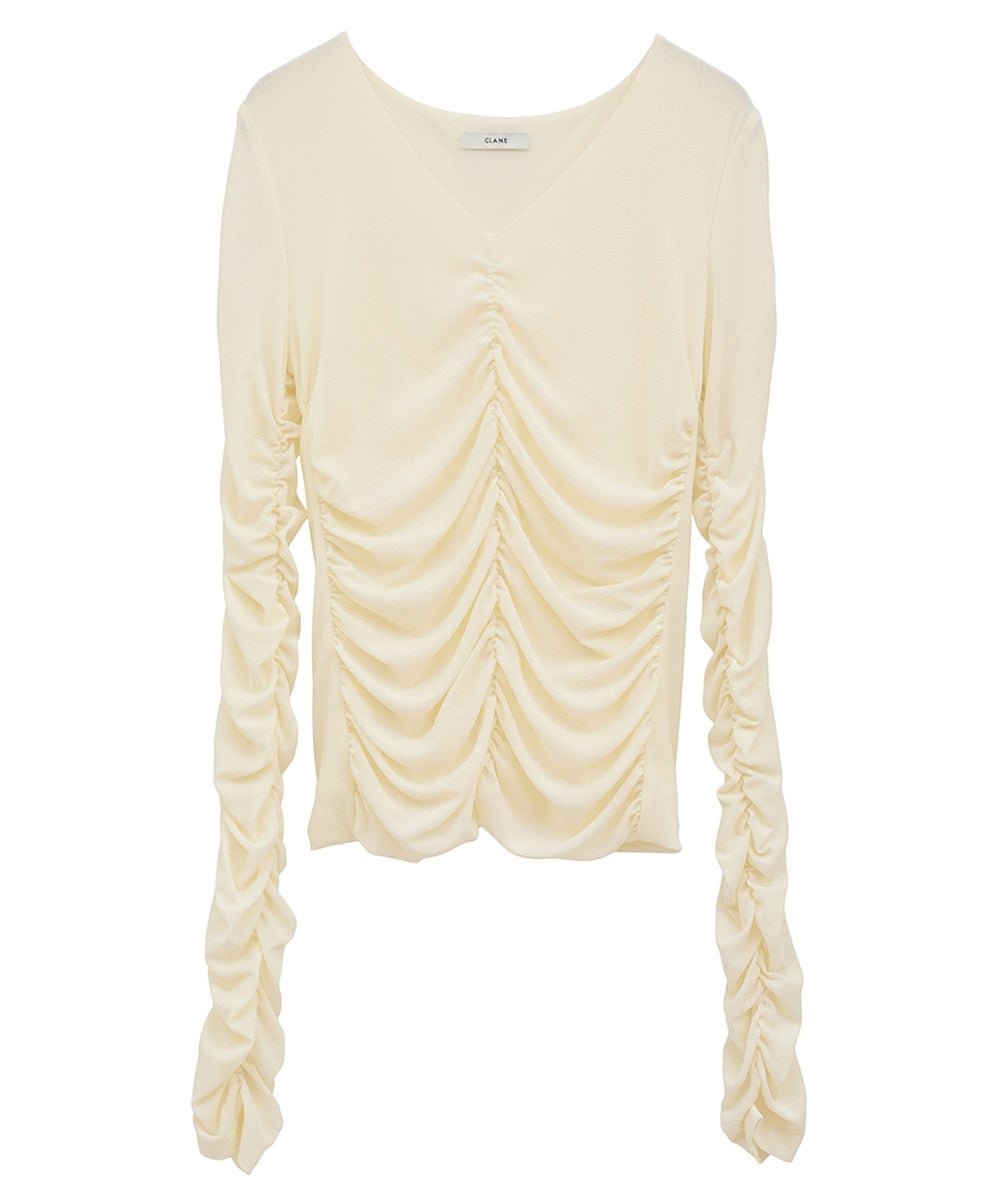 W TULLE SHIRRING TOPS