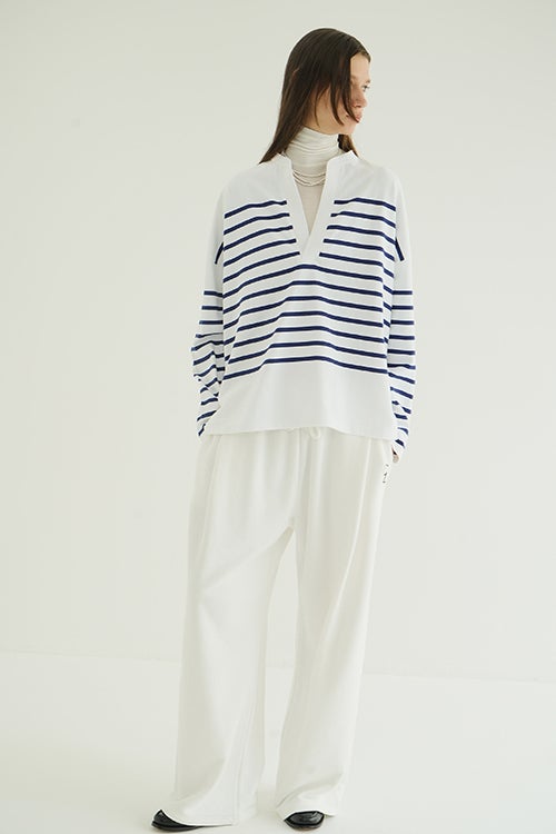 WIDE HENRY NECK BORDER TOPS
