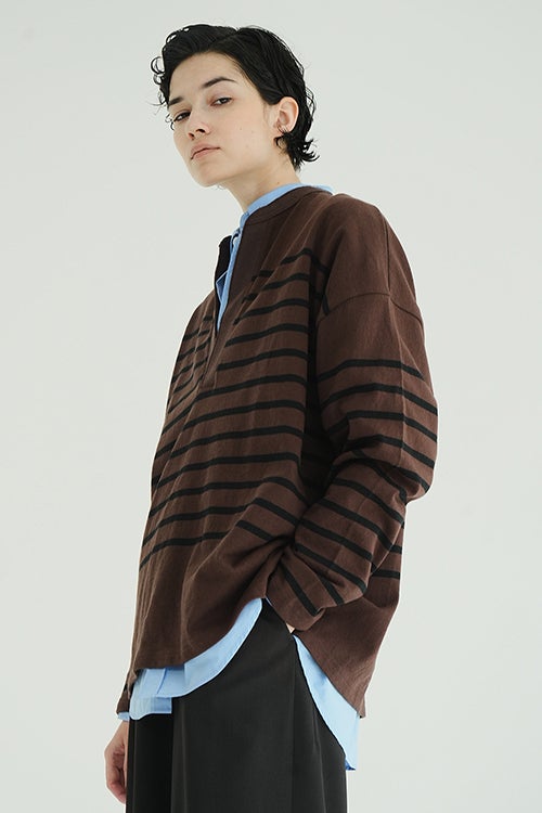 WIDE HENRY NECK BORDER TOPS