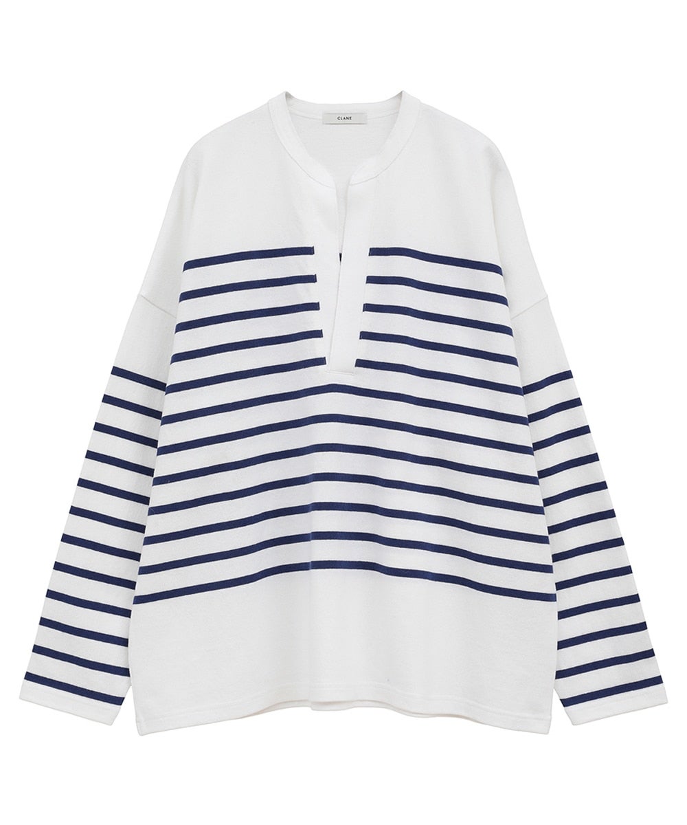 WIDE HENRY NECK BORDER TOPS