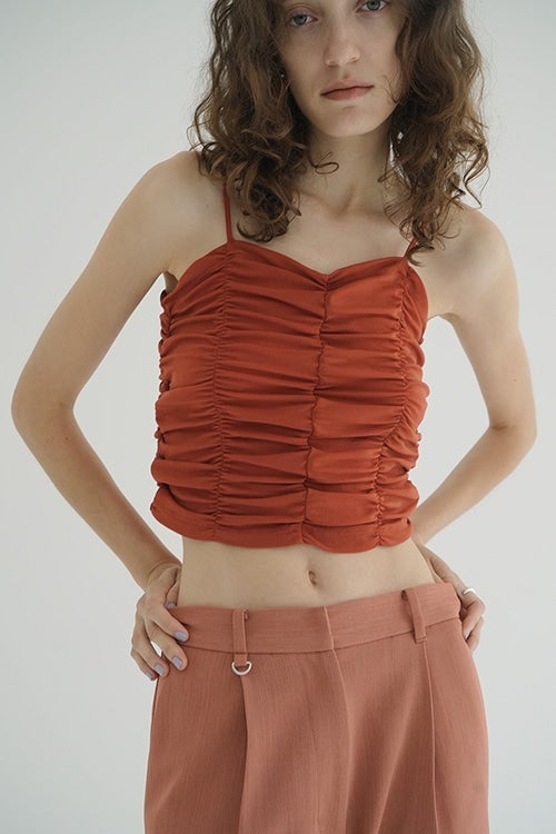 SHIRRING CAMI TOPS