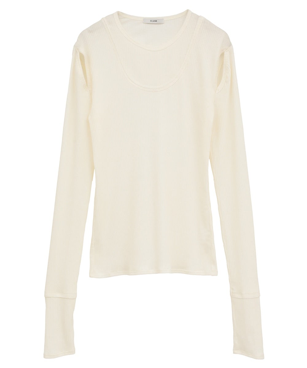 LAYERED SHOULDER CUT TOPS｜TOPS(トップス)｜CLANE OFFICIAL