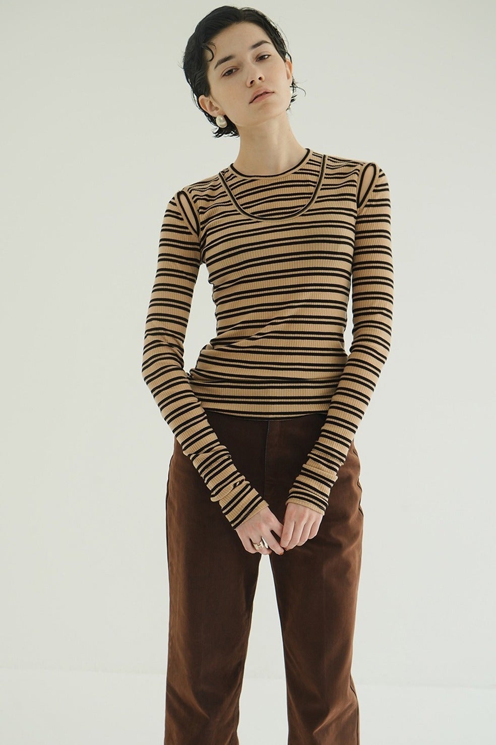 LAYERED SHOULDER CUT TOPS｜TOPS(トップス)｜CLANE OFFICIAL