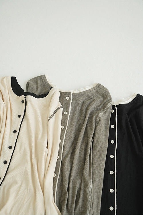W FACE BICOLOR CARDIGAN